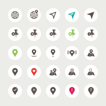 Set of isolated navigation icons