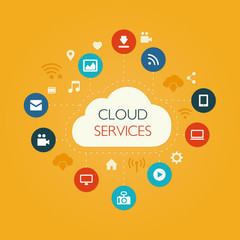 Illustration of flat design composition with cloud