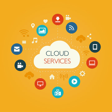 Illustration of flat design composition with cloud