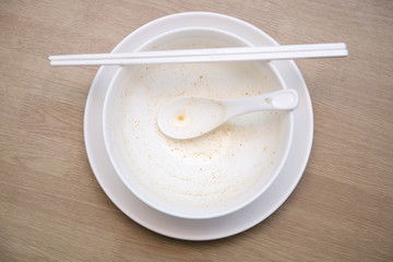 bowl after finish eating spicy soap