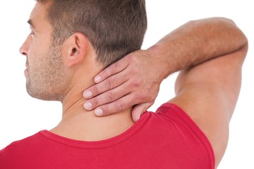 Fit man with injured neck