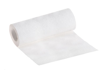 light paper towel isolated on white