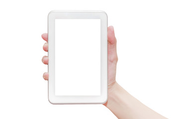 Hand holding tablet pc