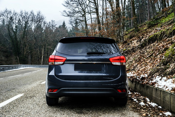 New asphalt auto road in Alsace mountains