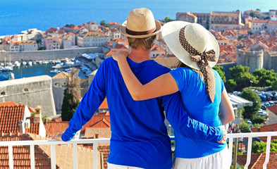 Obraz premium happy couple on summer vacation in Croatia