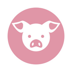 Simple illustration of a pink pig head