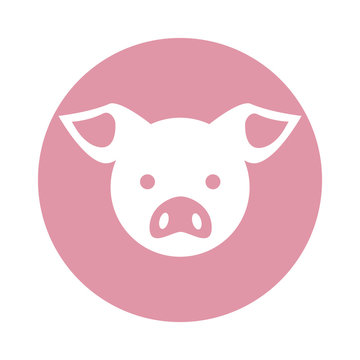 Simple illustration of a pink pig head