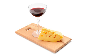 glass of wine and cheese