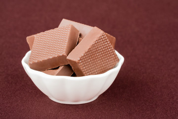 Chocolate Squares In A Bowl