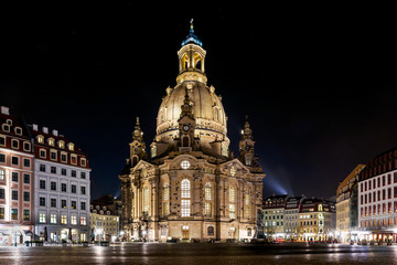 Frauenkirche in Dresden Germany at night