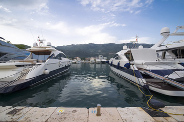 berthed yachts