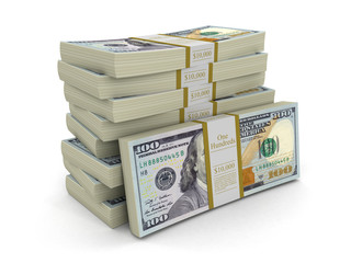 Pile of Dollars (clipping path included)