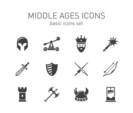 Middle ages icons set-