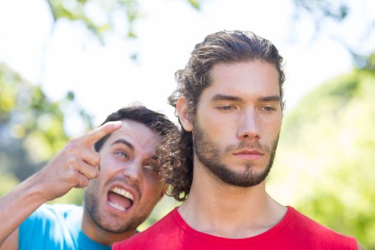 Tough trainer shouting at his client