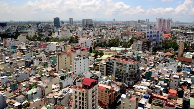 Time Lapse of Clouds and Shadows Passing over Ho Chi Minh City (Saigon) 