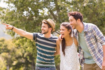 Happy friends in the park