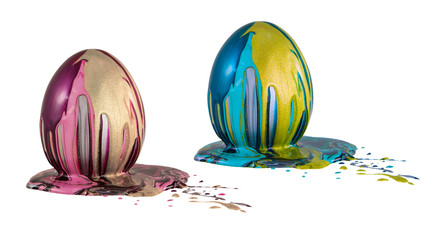 Easter egg covered with nail polish
