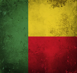 Grunge flag of Benin