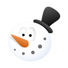 Scared Snowman Character Face