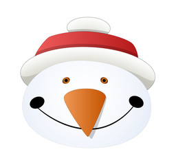 Happy Snowman Face Vector