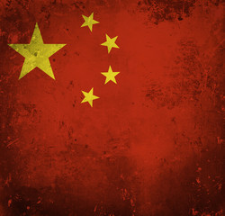 Grunge flag of China