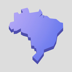 Purple Brazil map