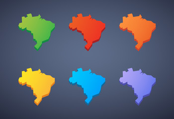 Brazil colored map set