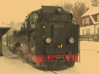 Obraz premium Dampflokomotive im Gebirge