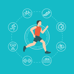 Vector running and jogging infographics concept