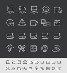Server Icons -- Black Line Series