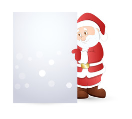 Happy Santa Claus with Blank Banner