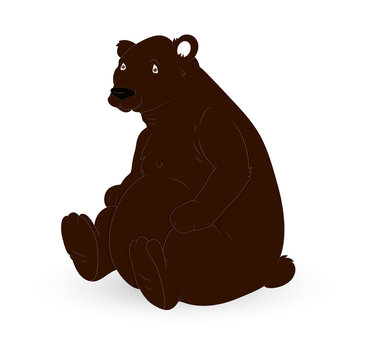 Brown Cartoon Bear Character
