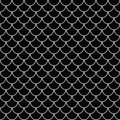 Black and White Shell Tiles Pattern Repeat Background