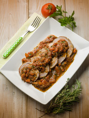 roasted meat with tomatoes