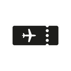 Obraz premium The blank ticket plane icon. Travel symbol. Flat