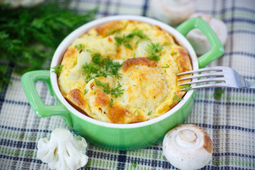 cauliflower baked with egg and cheese
