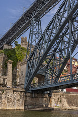 Portugal, Porto. The Luis I bridge  is a metal arch bridge