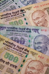 Different banknotes from India