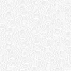 Abstract white paper lace texture, seamless pattern with waves
