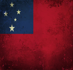 Grunge flag of Samoa