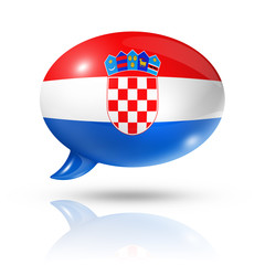 Naklejka premium Croatian flag speech bubble