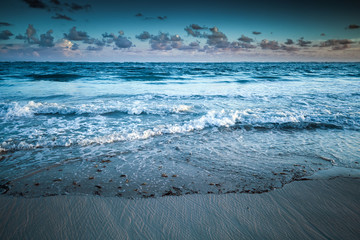 Dramatic sea landscape, Atlantic ocean coast. Toned photo