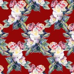 Roses seamless pattern