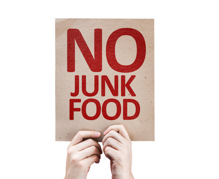 No Junk Food Card Isolated On White Background