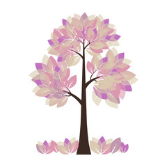 Pink tree vector isolated on white - 78903111