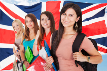 Fototapeta premium Group Of Happy College Students