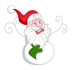 Happy Cartoon Snowman Santa