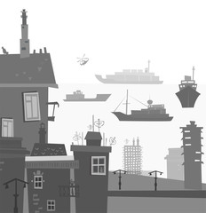 Obraz premium City port illustration