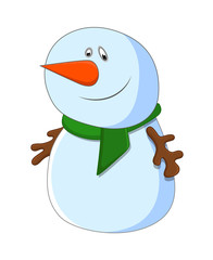 Happy Cute Funny Snowman Character