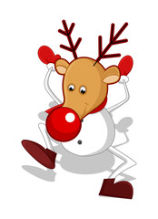 Funny Reindeer Snowman Dancing